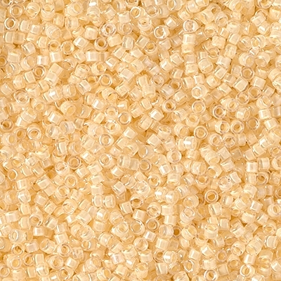 Miyuki Delica Seed Beads 5g 11/0 DB2371 Inside Color Lined Dyed Creamy Pearl
