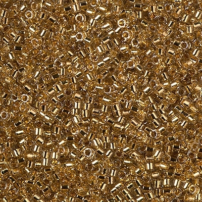 Miyuki Delica Seed Beads 1g 11/0 DB2525 24 KT Gold Plated Lined Yellow