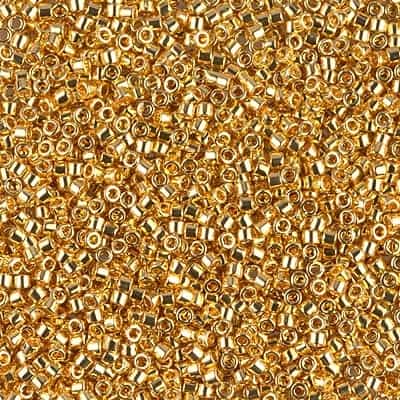 Miyuki Delica Seed Beads 1g 11/0 DB0031 24 KT Gold Plated