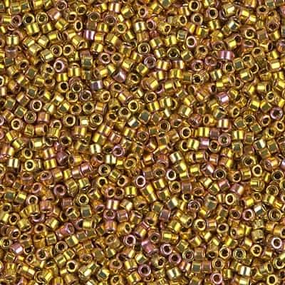 Miyuki Delica Seed Beads 1g 11/0 DB0501 24 Kt Gold Plated Iris