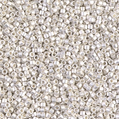 Miyuki Delica Seed Beads 1g 11/0 DB0551F Matte Metallic Silver Plated