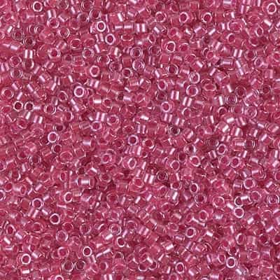 Miyuki Delica Seed Beads 5g 11/0 DB0914 ICL* Clear/Reddish Pink