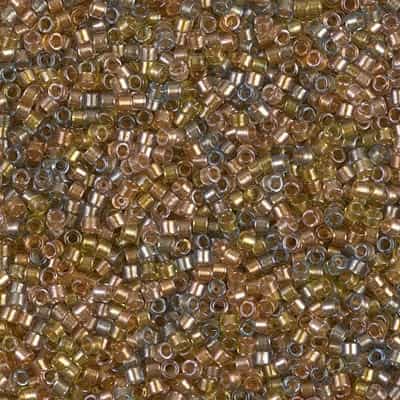 Miyuki Delica Seed Beads 5g 11/0 DB0981 ICL* Taupe/Amber Mix