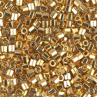 Miyuki Delica Seed Beads 8/0 DBLH0031 Hex 24 Kt Gold Plated 1g