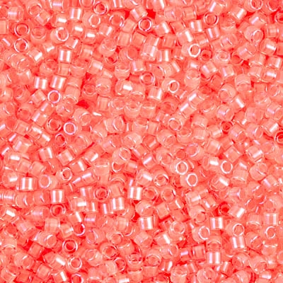 Miyuki Delica 10/0 Seed Beads 5g 10/0 DBM2034 Luminous Bright Salmon Inside Color Lined