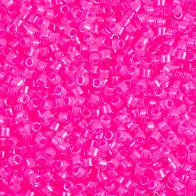 Miyuki Delica 10/0 Seed Beads 5g 10/0 DBM2035 Luminous Hot Pink Inside Color Lined