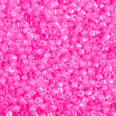 Miyuki Delica 10/0 Seed Beads 5g 10/0 DBM2036 Luminous Crystal Pink Inside Color Lined