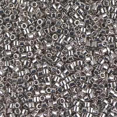 [ DS ] Miyuki Delica 10/0 Seed Beads 1g DBM0038 24Kt Dk White Gold Plated