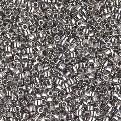 Miyuki Delica Seed Beads 1g DBM0038 24Kt Dk White Gold Plated