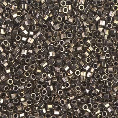 Miyuki Delica Seed Beads 5g DBMH0254 Hex M Tarnished Silver