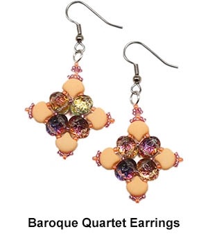 BeadSmith Digital Download Patterns - Baroque Quartet Earrings