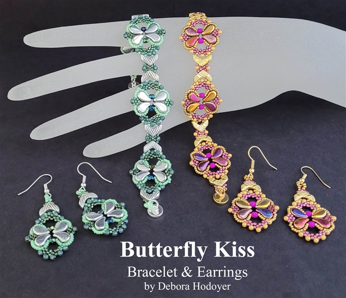 BeadSmith Digital Download Pattern - Butterfly Kiss Bracelet & Earrings by Debora Hodoyer