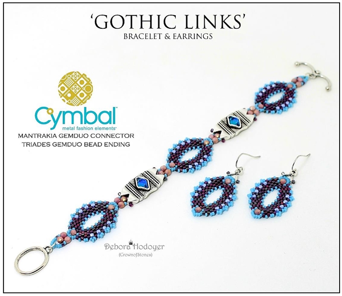 BeadSmith Digital Download Pattern - Gothic Links Bracelet & Earrings by Debora Hodoyer