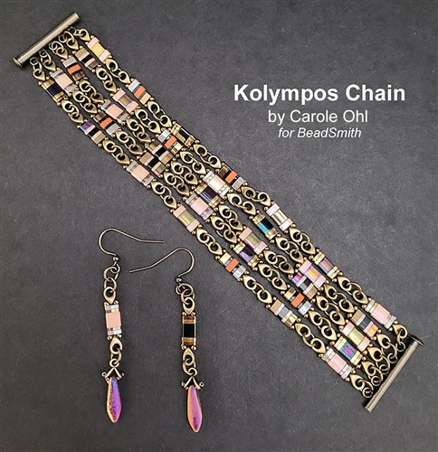 BeadSmith Digital Download Pattern - Kolympos Chain Bracelet & Earrings by Carole Olh