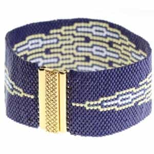 BeadSmith Digital Download Patterns - Nautical Irat on Blue Bracelet