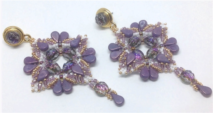 BeadSmith Digital Download Patterns - Purple Rain Earrings