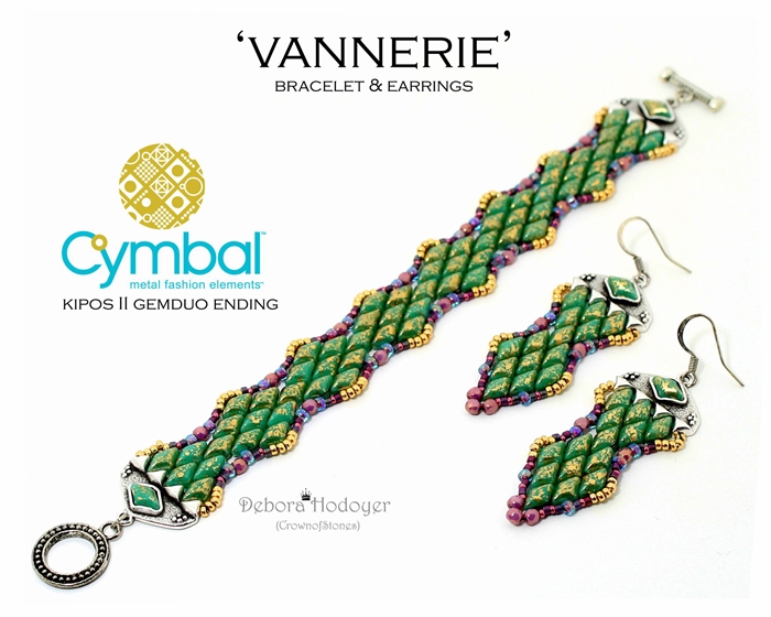 BeadSmith Digital Download Pattern - Vannerie Bracelet & Earrings by Debora Hodoyer