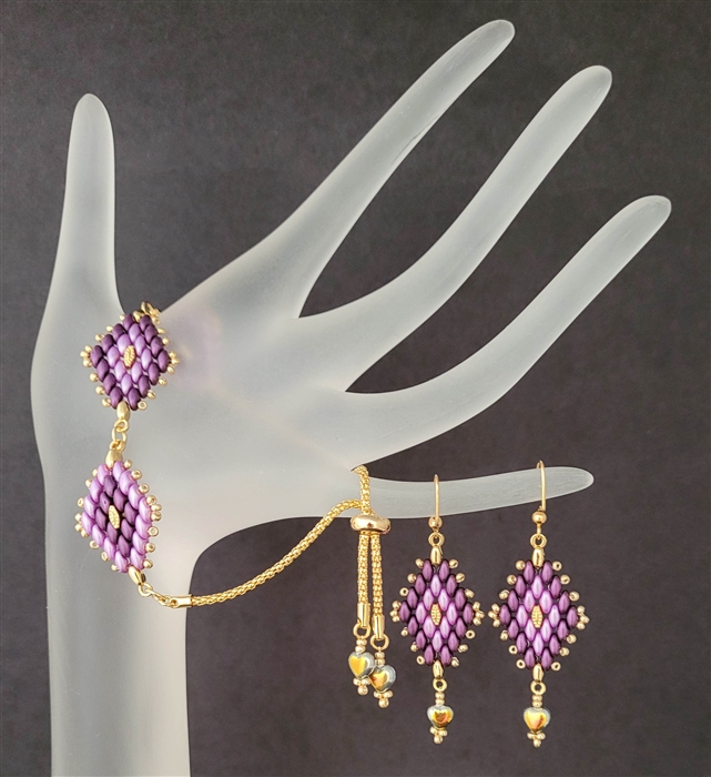 BeadSmith Digital Download Pattern - Varidi Diamonds Bracelet & Earrings