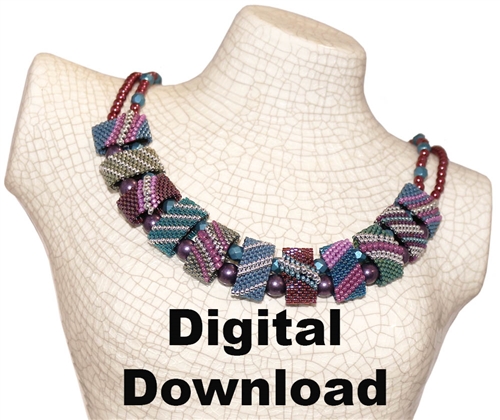 Red Panda Beads Originals Patterns - Dusty Cornflower CarrierDuo Necklace