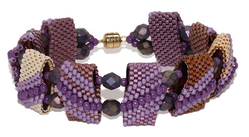 Red Panda Beads Originals Patterns - Ultra Violet Monday CarrierDuo Bracelet