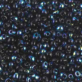 Miyuki Drop/Frings Seed Beads 3.4mm DP-4555 - Jet AB - 10 Grams