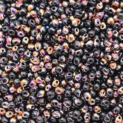 Miyuki Drop/Frings Seed Beads 3.4mm DP-55040 - Black Sliperit - 10 Grams