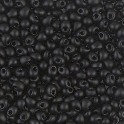 [ OR ] Miyuki Drop/Fringe Seed Beads 3.4mm DP401F OP MA Black