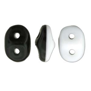 DU0503849 - SuperDuo 2.5x5mm Duets - Black/White Opaque  - 8 Grams