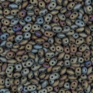 [ 9-2-B-3 ] DU0523980-21115 - SuperDuo 2.5X5mm Jet Matte Brown Iris - 8 Grams
