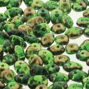 DU0550050-14215 - SuperDuo 2.5X5mm Chrysolite Semi Bronze Luster - 8 Grams