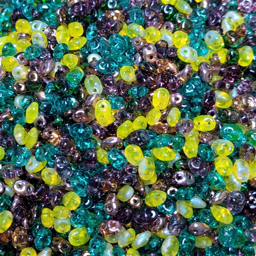 [ 2-2-F-1 ] DU05MIX113 - SuperDuo 2.5X5mm  Mardi Gras Mix - 8 Grams