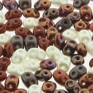 [ 2-2-F-1 ] DU05MIX137 - SuperDuo 2.5x5mm Jasper - 8 Grams