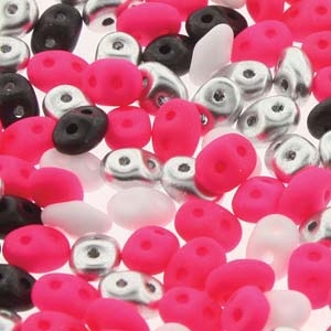 [ 2-2-F-1 ] DU05MIX139- SuperDuo 2.5x5mm Diva Pink - 8 Grams