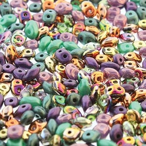 [ 2-2-F-1 ] DU05MIX169 - SuperDuo 2.5X5mm  Mardi Gras Plush Mix - 8 Grams