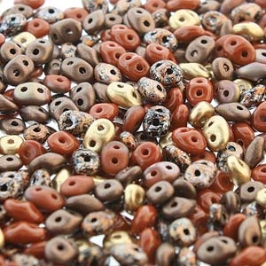 [ 2-2-F-1 ] DU05MIX175 - SuperDuo 2.5X5mm  Caramel Cluster Mix - 8 Grams