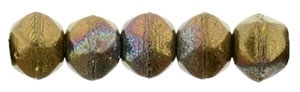 Czech English Cut Round 3mm : Oxidized Bronze Clay - 25 pieces