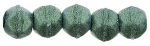 Czech English Cut Round 3mm : Metallic Suede - Lt. Green - 25 pieces