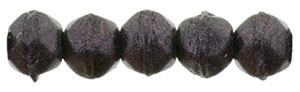 Czech English Cut Round 3mm : Metallic Suede - Dark Plum - 25 pieces