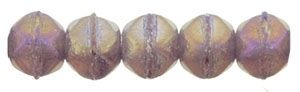 Czech English Cut Round 3mm : Luster Iris - Milky Amethyst - 25 pieces