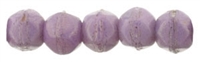 Czech English Cut Round 3mm : Luster - Opaque Lilac - 25 pieces