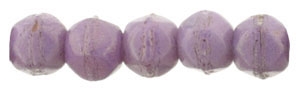 Czech English Cut Round 3mm : Luster - Opaque Lilac - 25 pieces