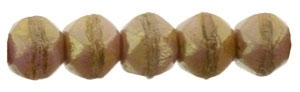 [ OR ] EC3-P65491 - Czech English Cut Round 3mm : Luster - Opaque Rose/Gold Topaz - 25 pieces