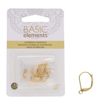 Basic Elements Gold Plated Leaverback 10x15mm Earrings - 3 Pairs