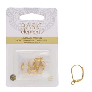 Basic Elements Gold Plated Leaverback 10x15mm Earrings - 3 Pairs