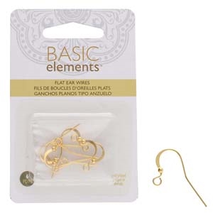Basic Elements Gold Plated French Wire 12x27mm Earrings - 3 Pairs
