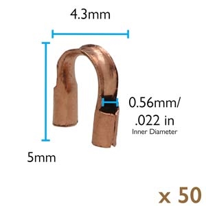 [ 2-1-A-T ] Copper Plated Wire Protectors/Guards .56mm ID - 50 Pieces