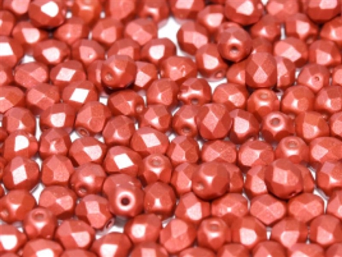 [ 8-2-B-3 ] Firepolish 3mm : FP3-29408 - Alabaster Metallic Red - 25 Count