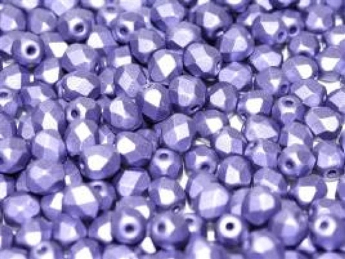 [ 8-2-B-3 ] Firepolish 3mm : FP3-29425 - Alabaster Metallic Violet - 25 Count