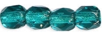 [ 4-2-F-3 ] Firepolish 3mm : FP3-SL6023 - Viridian - Silver Lined