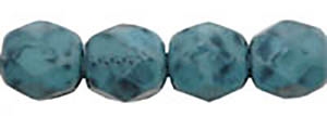 Firepolish 4mm: FP4-02010-84643 - Mineral Mosaic Turquoise - 25 pieces